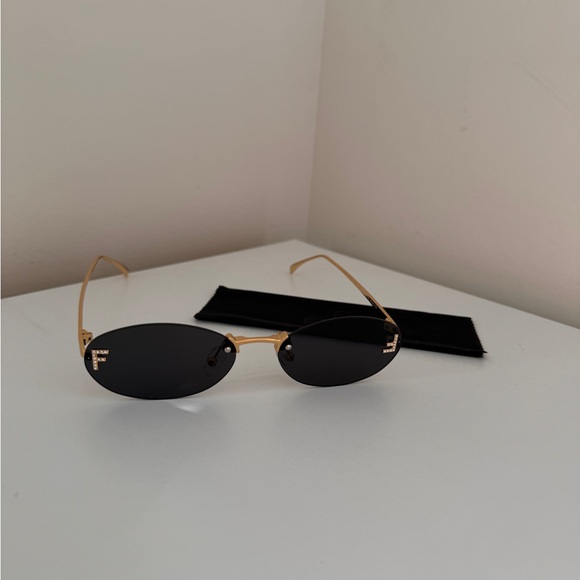 Fendi Embellished FF Oval Sunglasses - Picture 3 of 4